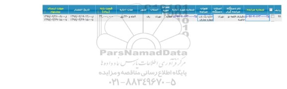 مزایده اجاره یک باب مغازه تجاری