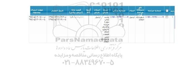 مزایده واگذاری اجاره کارگاه قطعات بتنی 