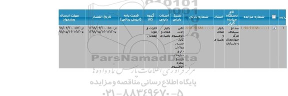 مزایده فروش آهن آلات ، آلومینیوم کابل مسی روکش دار