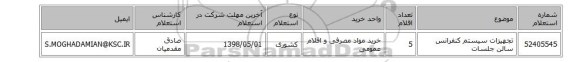 تجهیزات سیستم کنفرانس سالن جلسات