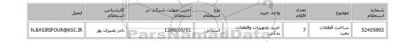 ساخت قطعات پمپ