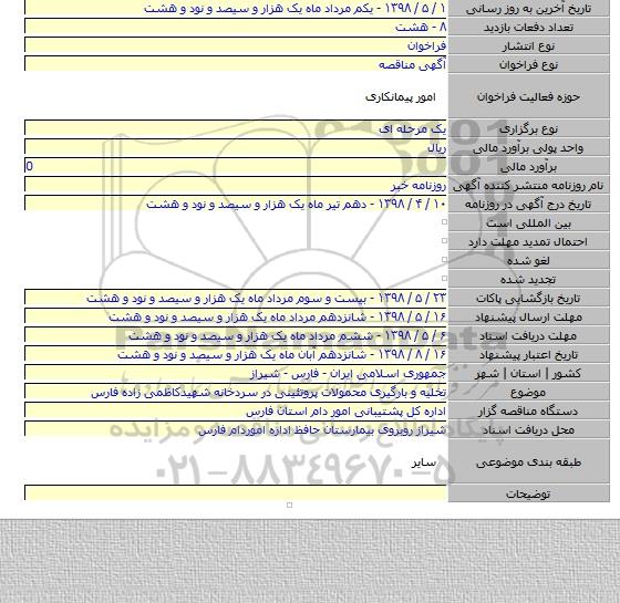 تخلیه و بارگیری محمولات پروتئینی در سردخانه شهیدکاظمی زاده فارس