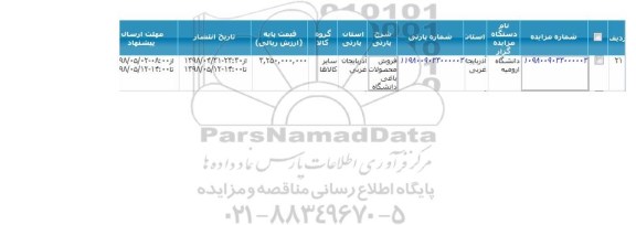 مزایده مزایده فروش محصولات باغی 