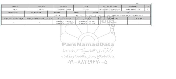 مزایده زمین مسکونی 