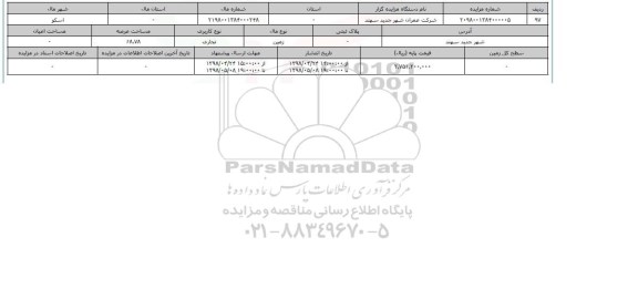 مزایده زمین تجاری عرصه 68.78