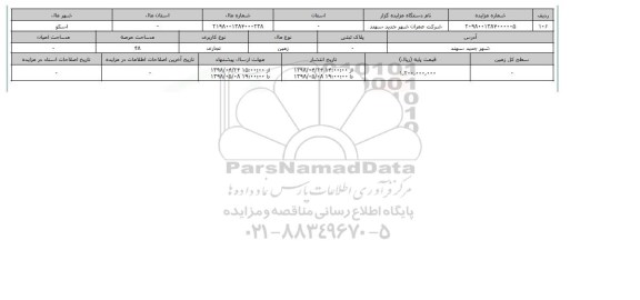 مزایده زمین تجاری عرصه 48