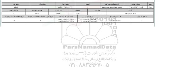 مزایده زمین تجاری عرصه 32.32