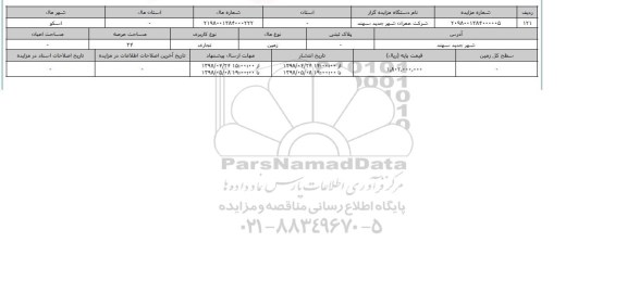 مزایده زمین تجاری عرصه 34