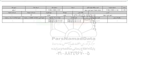 مزایده زمین تجاری عرصه 44