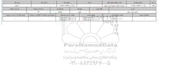 مزایده مزایده زمین تجاری عرصه 44