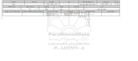 مزایده مزایده زمین تجاری عرصه 36
