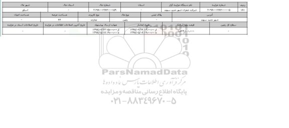 مزایده مزایده زمین تجاری عرصه 44