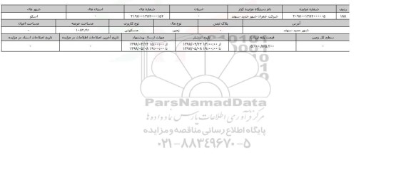 مزایده مزایده زمین مسکونی عرصه 1082.46