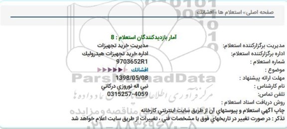 استعلام ، استعلام افشانک