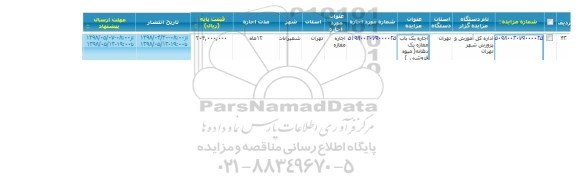 مزایده اجاره یک باب مغازه