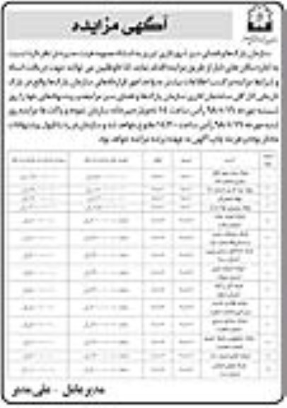 مزایده , مزایده اجاره مکانها