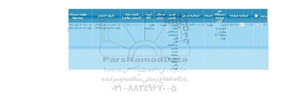 مزایده فروش اموال اسقاطی و ضایعات آهن آلات 