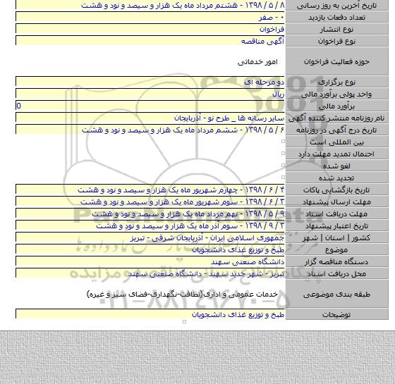 طبخ و توزیع غذای دانشجویان