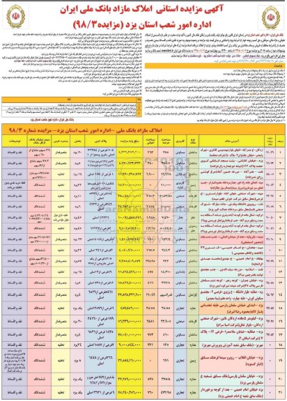 مزایده , مزایده فروش املاک تملیکی و مازاد ملکی