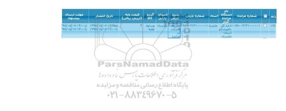 مزایده,مزایده وسایط نقلیه