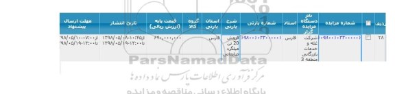 مزایده, مزایده فروش 20 تن میلگرد ضایعاتی
