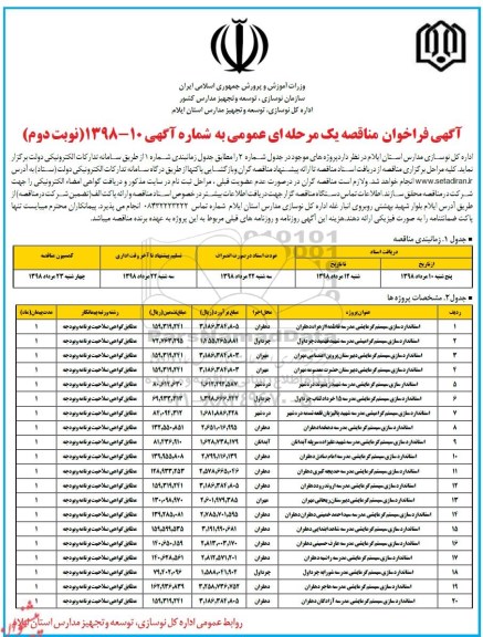 مناقصه, مناقصه استانداردسازی سیستم گرمایشی 