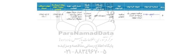 مناقصه , مناقصه  احداث خیابان