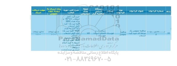 مناقصه  خرید کیت انشعاب 