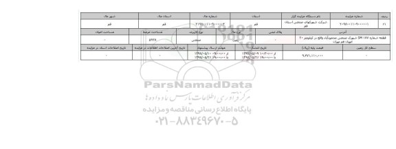مزایده ، مزایده زمین صنعتی 5938