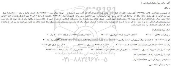 مزایده، مزایده فروش  توستر ناسا 45 لیتر و...(نوبت دوم  ) 