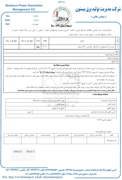 استعلام, استعلام سود پرک صنعتی 