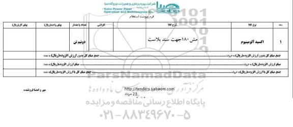 استعلام, استعلام اکسید آلومینیوم  