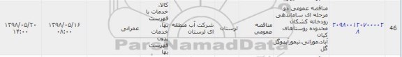 مناقصه ساماندهی رودخانه