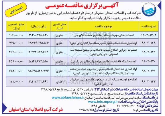 آگهی مناقصه عمومی , مناقصه احداث بخش دوم شیرخانه ....