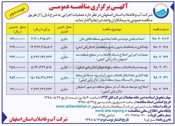 آگهی مناقصه عمومی , مناقصه احداث بخش دوم شیرخانه .... نوبت دوم 