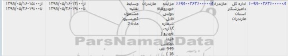 مزایده فروش مزدا دو کابین