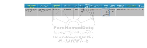 مزایده , مزایده اجاره چاپ و تکثیر