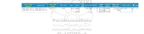 مزایده، مزایده اجاره سالن ورزشی 