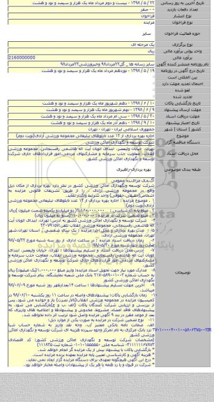 اجاره بهره برداری از ۱۲ عدد تابلوهای تبلیغاتی  مجموعه ورزشی آزادی(نوبت دوم)