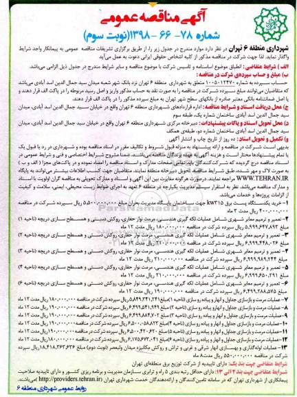 آگهی مناقصه عمومی, مناقصه خرید یکدستگاه پست برق 315 kw و ... نوبت سوم 