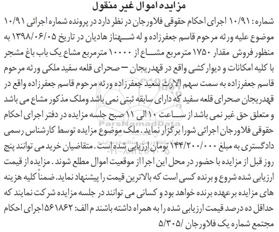 آگهی مزایده ،مزایده فروش مقدار 1750 مترمربع