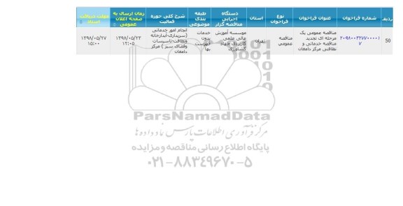 مناقصه ، مناقصه خدماتی و نظافتی