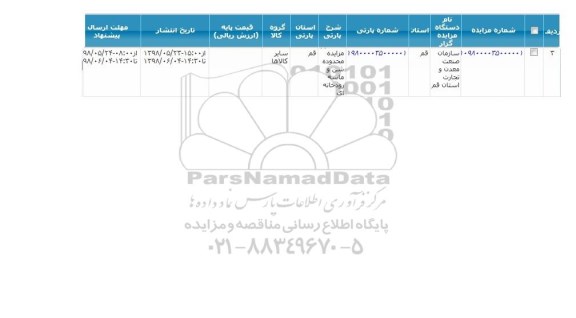 مزایده عمومی, مزایده محدوده شن و ماسه رودخانه ای