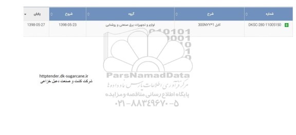 مناقصه, مناقصه ​کابل 300NYY*1
