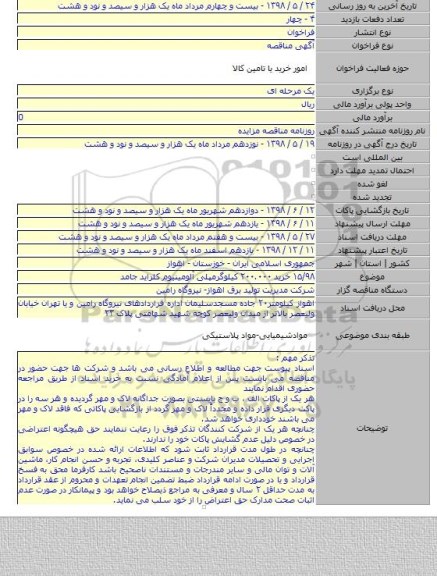 ۱۵/۹۸ خرید ۲۰۰.۰۰۰ کیلوگرمپلی آلومینیوم کلراید جامد
