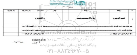 استعلام, استعلام اکسید آلومینیوم  