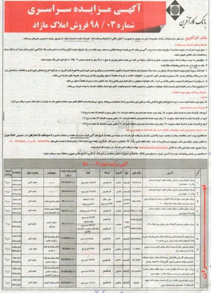 مزایده ،مزایده فروش املاک مازاد 