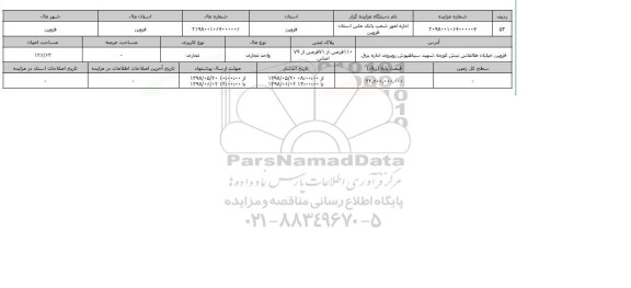 مزایده مزایده واحد تجاری
