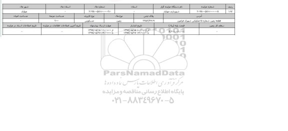 مزایده مزایده زمین مسکونی عرصه 200