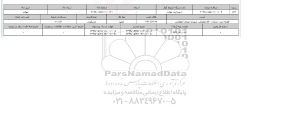 مزایده ، مزایده زمین مسکونی عرصه 106.80